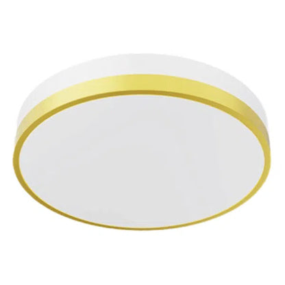 Plafonnier décoratif à DEL Votatec 12 po avec bande plate — 5-CCT (Cadre noir/blanc, accents brossés)