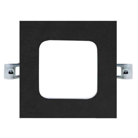 Votatec Dalle LED encastrable mince 4 po, carrée — 5-CCT (Blanc/Noir)