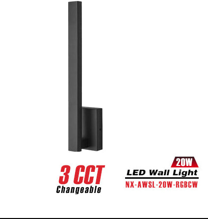 LED Decorative Wall Sconce 20W RGB + 3CCT (NX-AWSL-20W-RGBCW)