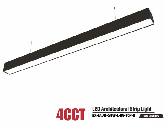 4 ft LED Architectural Linear Light  Up/Down Adjustable, Black (NX-LAL4F-50W-L-DV-TCP-B)