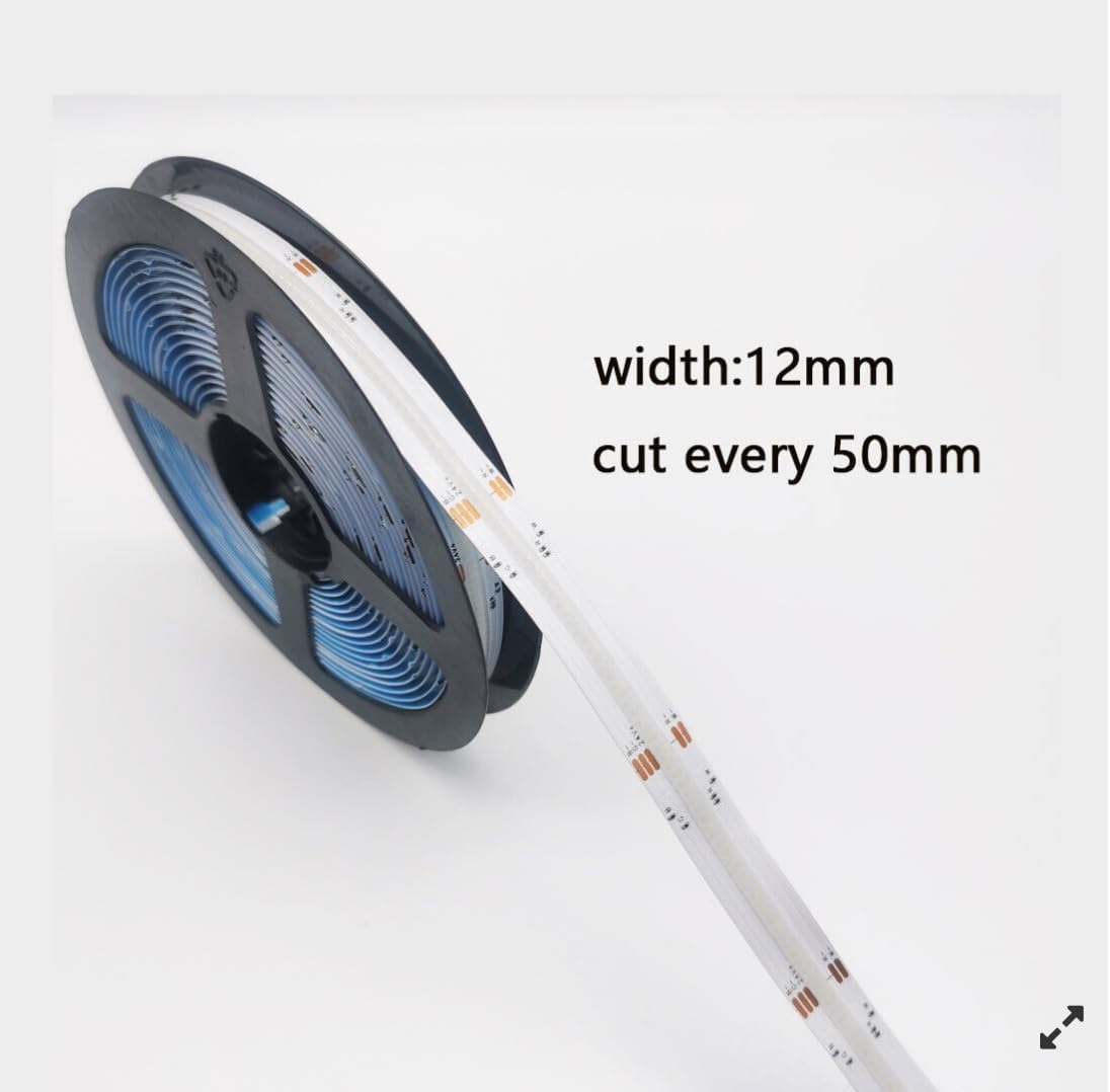 NEXLED RGBW COB LED Strip Light ,16W/M, 24V, RGB + 3000K,CRI>90, 12mm PCB, 5M Roll (UL Listed)