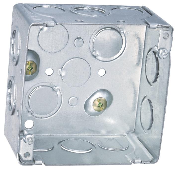 52171-K 4 inch square steel box with knockouts