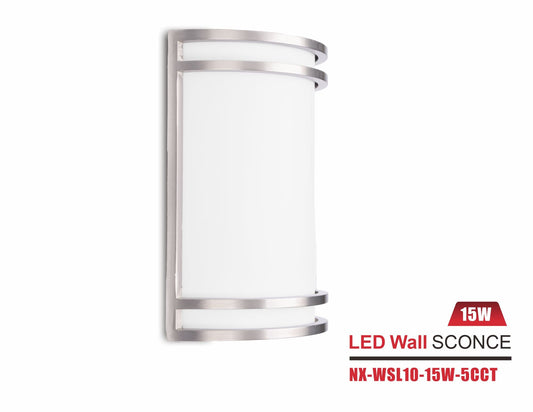 LED Wall Sconce, White – 15W 5CCT (NX-WSL10-15W-5CCT)
