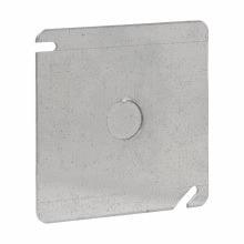 52C6 4 inch square flat cover with knockout