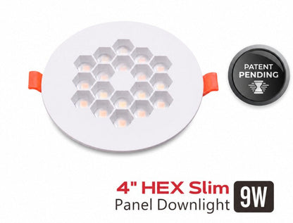4 inch Hex pot lights-Anti Glare-FT4 Cable- CRI>90-5CCT-9W-750 LUMEN.