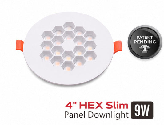 4 inch Hex pot lights-Anti Glare-FT4 Cable- CRI>90-5CCT-9W-750 LUMEN.
