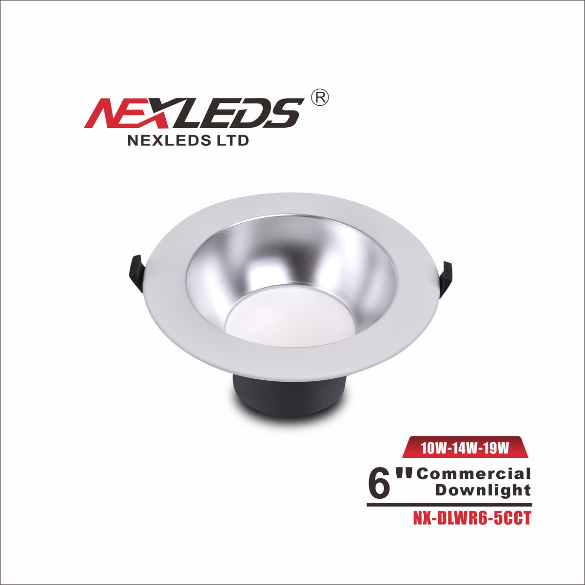6" Commercial LED Downlight, Wattage-Select-NX-DLWR6-5CCT