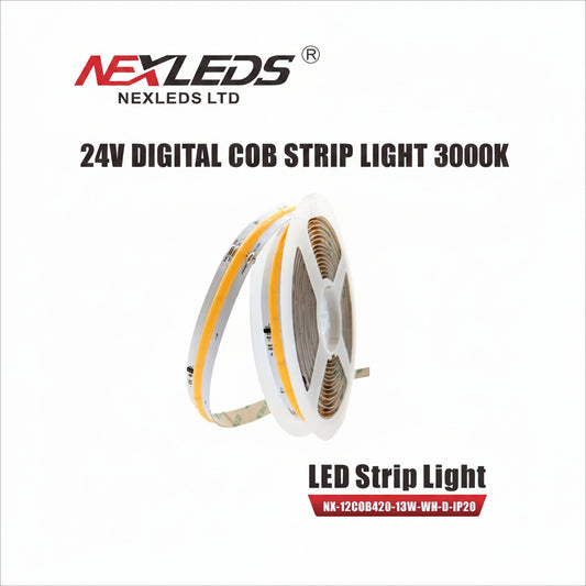 NEXLEDS digital 3000K COB LED strip light, 13W per meter