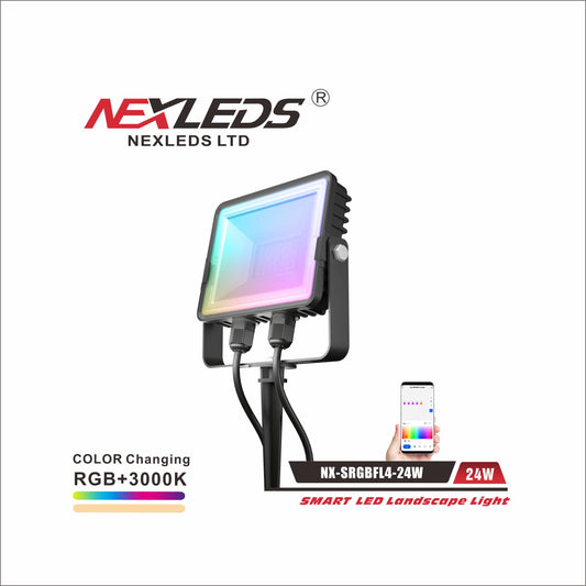 Smart RGBCW LED Landscape Light, 24W-NX-SRGBFL4-24W