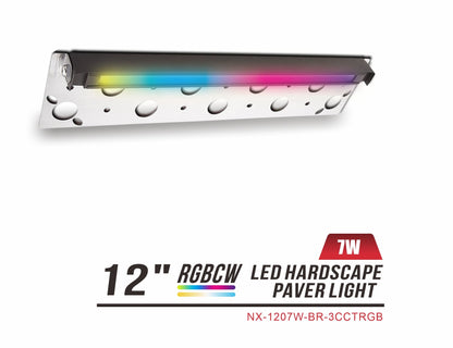 Nexled RGBCW LED Hardscape Paver Light -7"/12", 12-15V, IP65 (ETL/FCC)