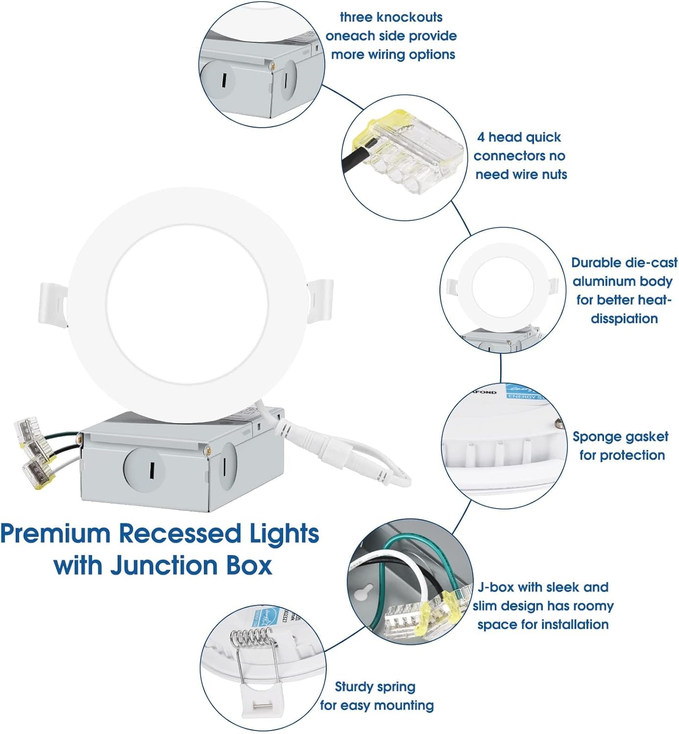 Votatec 6" Slim LED Pot Light 5-CCT, Wet Location (White/Black/Brushed Nickel)
