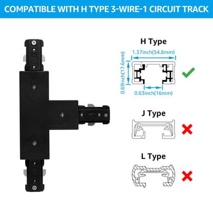 H-Track T-Connector — White or Black