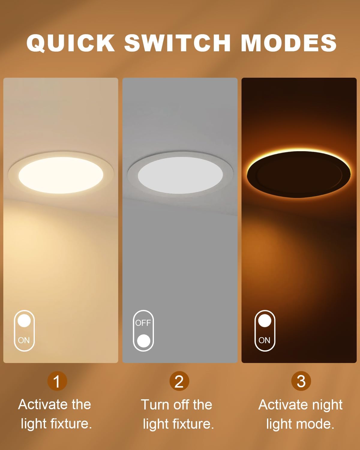 Votatec 6" Night Light LED Pot Light — 5CCT + 2200K Night Light Mode