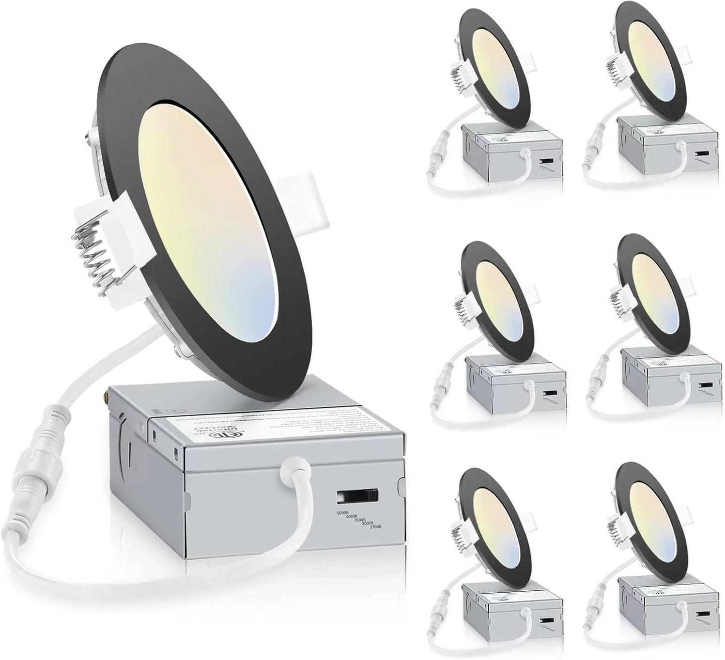 4" Round Slim Panel Pot Light 9W — Black