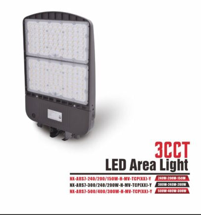 LED Area / Street Light, Wattage-Select 300-500W – NX-ARS7-500 with Mounting Brackets