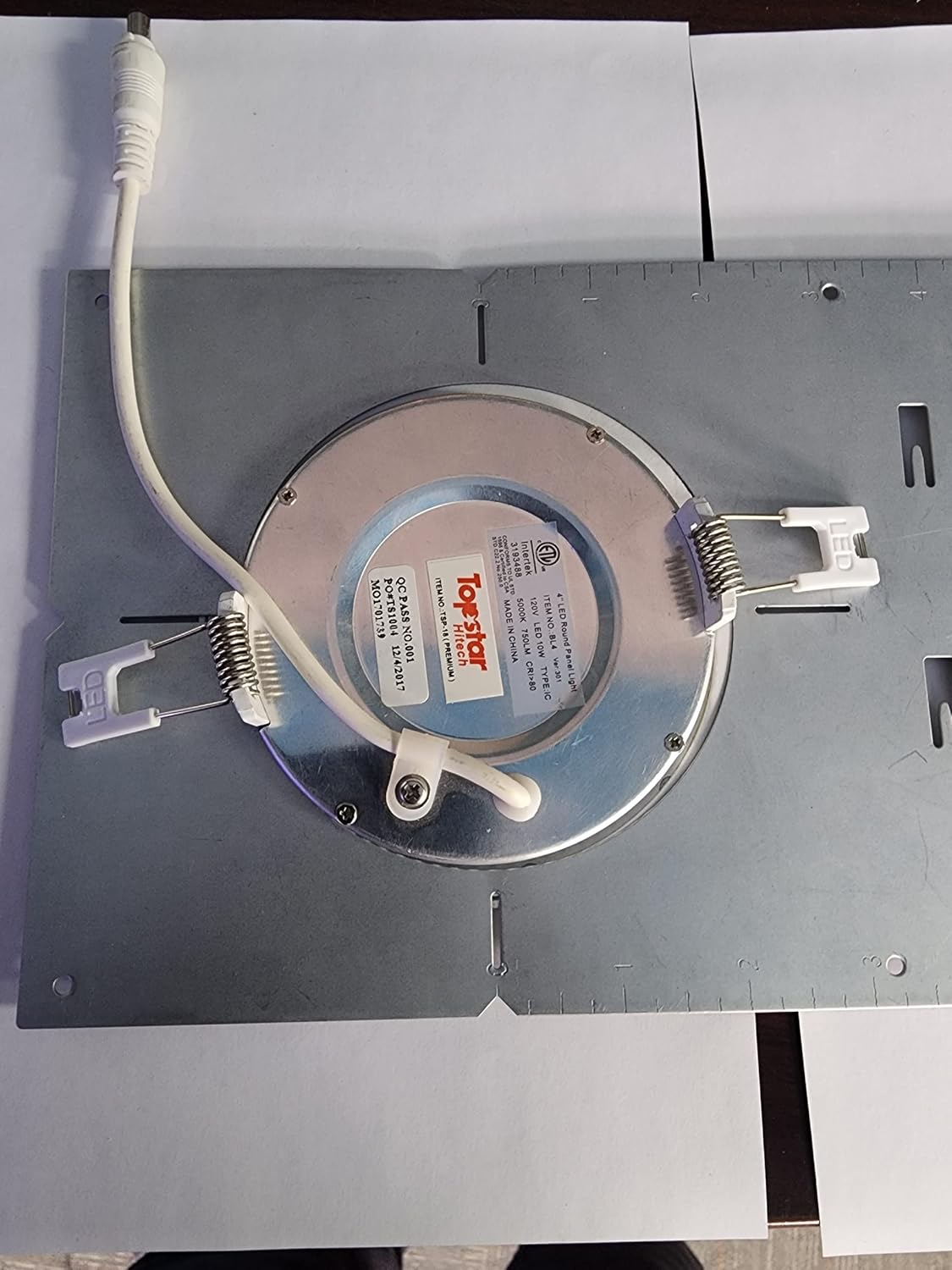4" Flat New Construction Mounting Plate for Pot Lights