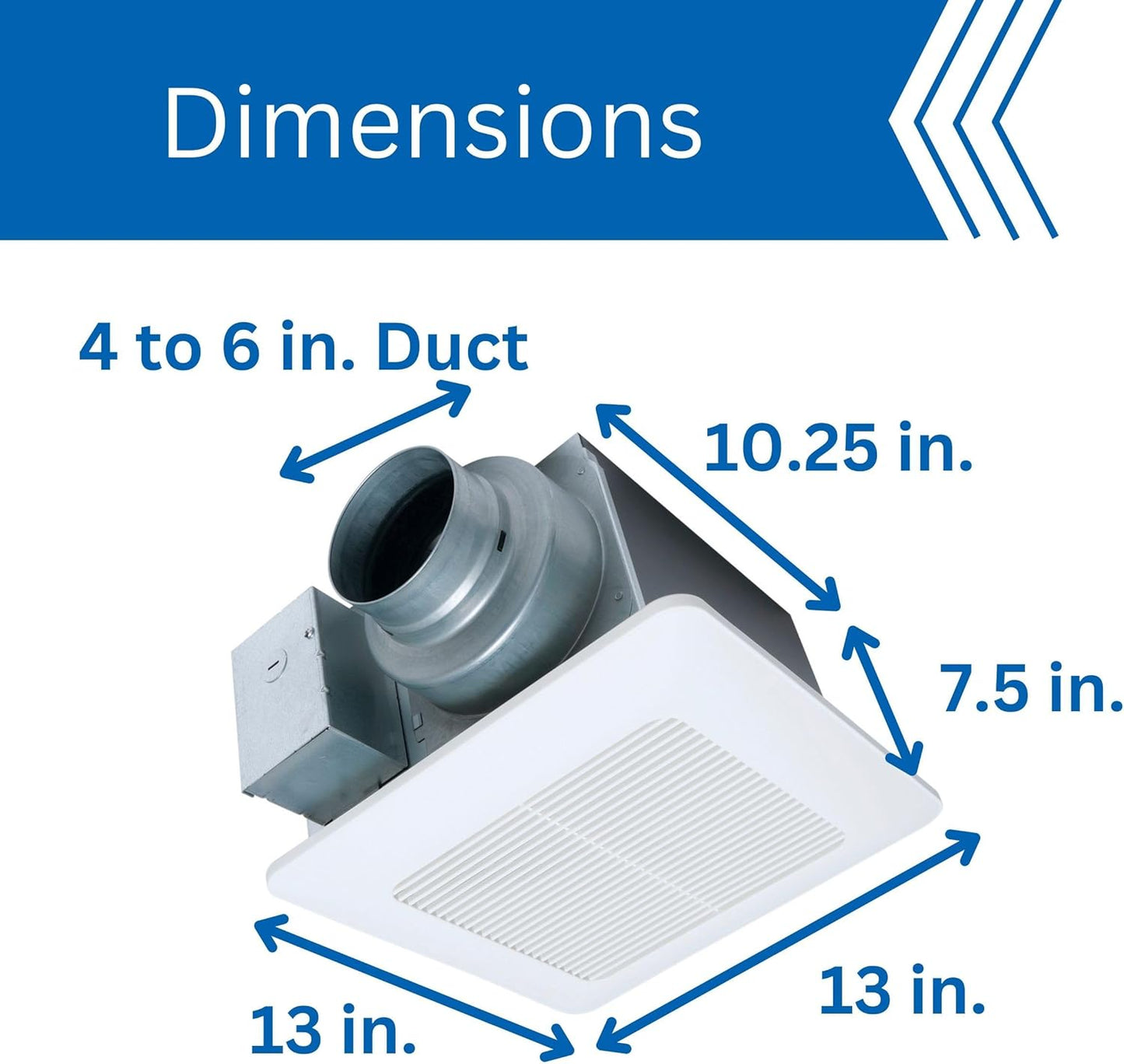 Panasonic WhisperCeiling DC Bathroom Fan FV-0511VQ1 — 50/80/100 CFM
