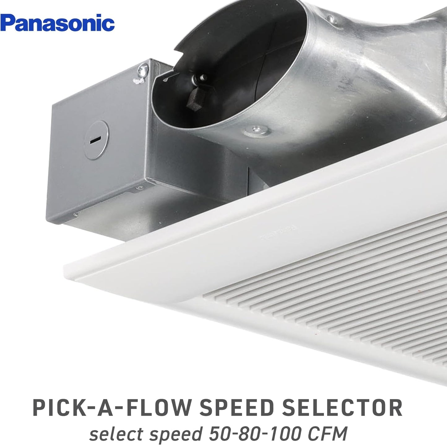 Panasonic WhisperValue DC Bathroom Fan FV-0510VS1 — 50/80/100 CFM, White