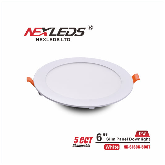 NEXLEDS 6 inch slim panel downlight, 12W, 5CCT