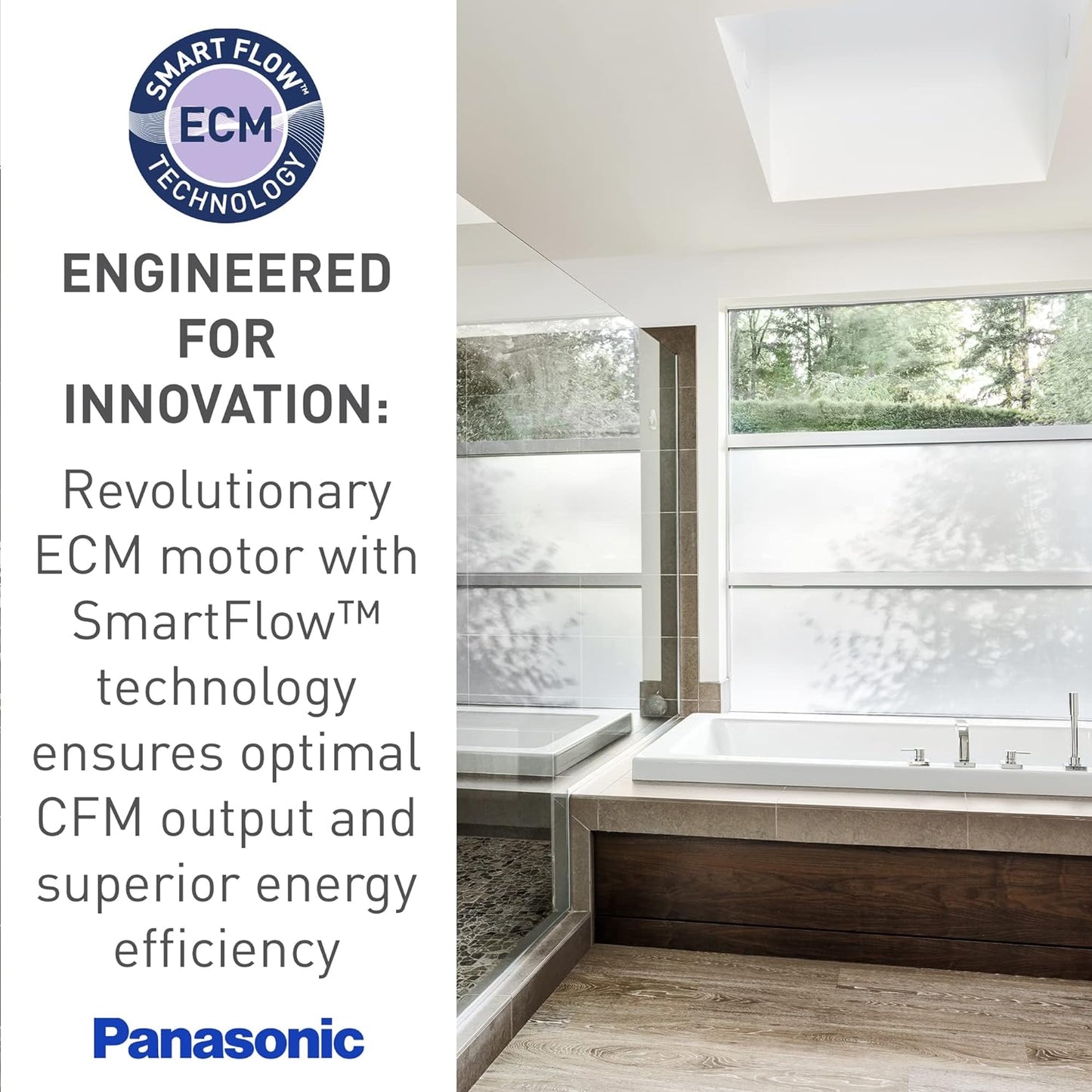 Panasonic WhisperCeiling DC Bathroom Fan FV-0511VQ1 — 50/80/100 CFM