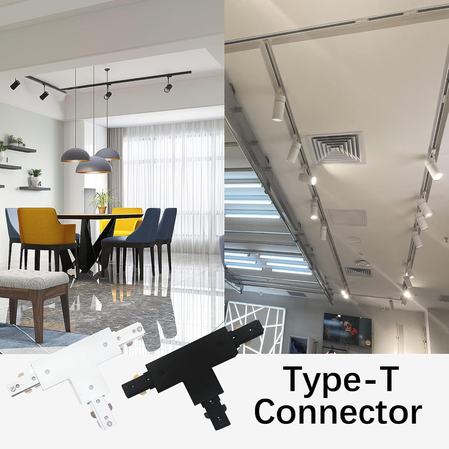 H-Track T-Connector — White or Black