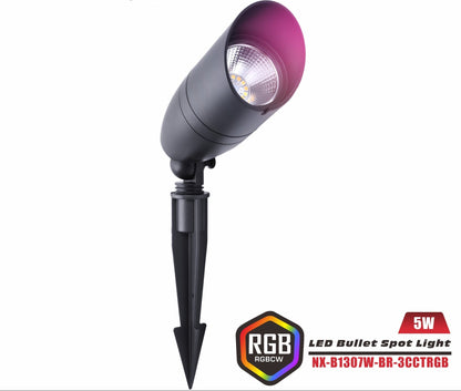 Nexled RGBCW LED Bullet Spot Light , 5W, 12-24V, 450lm, IP65 (ETL/FCC)