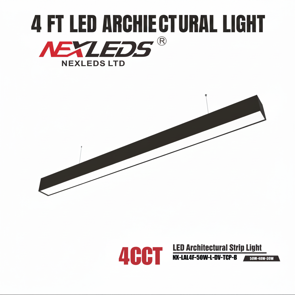 NEXLEDS architectural LED strip light, 4CCT, linear suspension