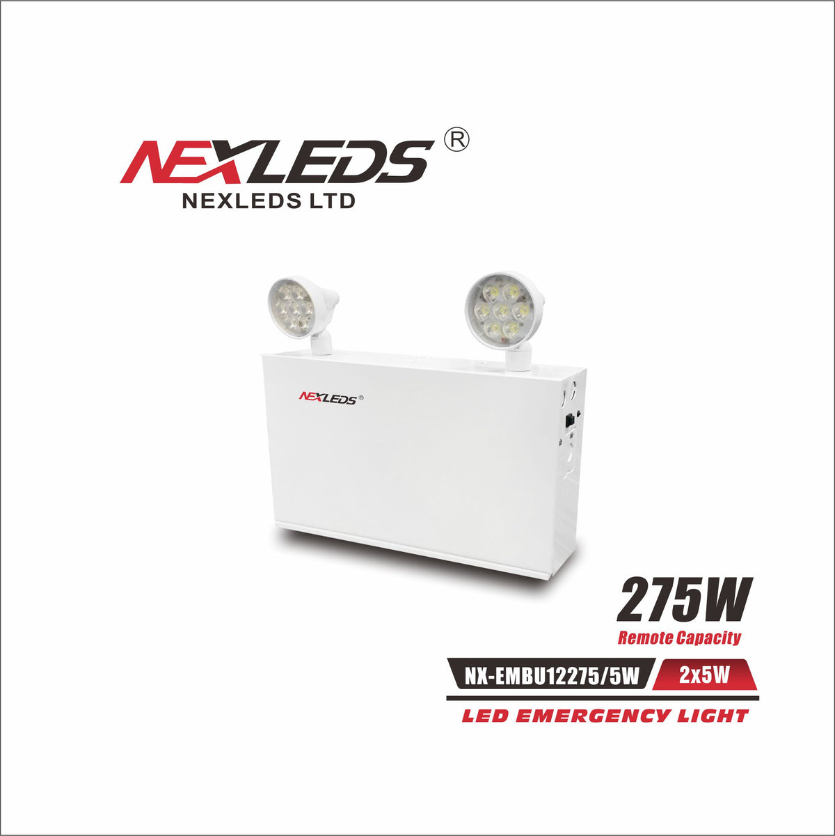 Steel Emergency Battery Unit, 12V 275W (30 min), 2x5W Heads- NX-EMBU12275/5W
