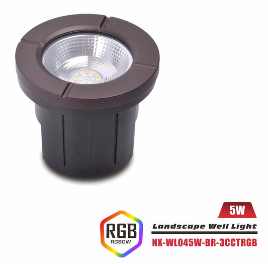 Nexled RGBCW Landscape Well Light ,5W, 12-24V, 480lm, IP67 (ETL/FCC)