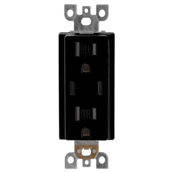 15A USB Receptacle Type C+C, Tamper-Resistant, 5V DC 4.8A
