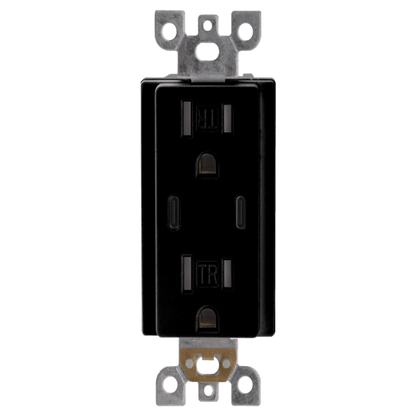 15A USB Receptacle Type C+C, Tamper-Resistant, 5V DC 4.8A