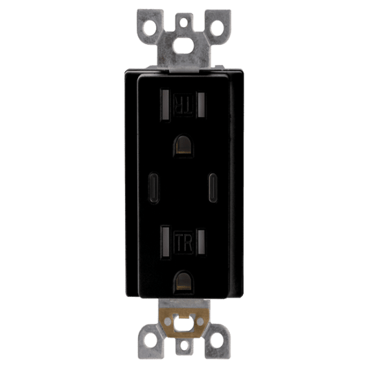 15A USB Receptacle Type C+C, Tamper-Resistant, 5V DC 4.8A