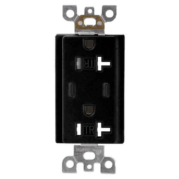 20A USB Receptacle Type C+C, Tamper-Resistant, 5V DC 4.8A