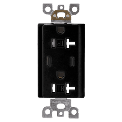 20A USB Receptacle Type C+C, Tamper-Resistant, 5V DC 4.8A