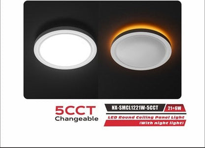 NEXLED 12 inch surface mount ceiling light, 5CCT, white