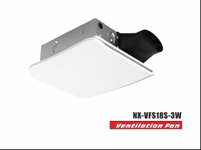 Slim profile bathroom ventilation fan, selectable CFM