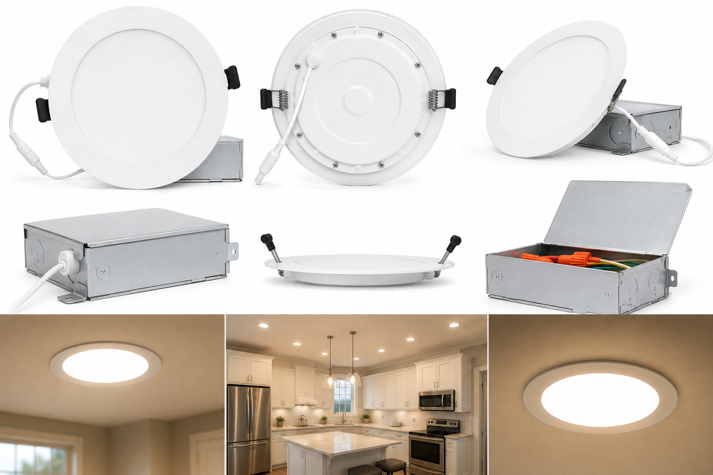 Votatec 6" Slim LED Pot Light-100-347V, 5CCT Adjustable