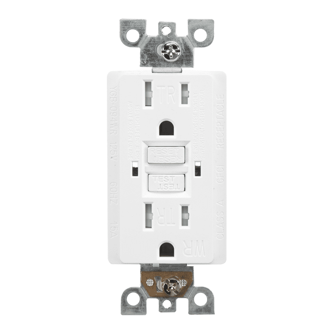 15A GFCI Outlet Tamper-Resistant, Self-Test, LED Indicator