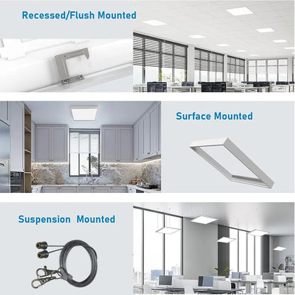 LOT DE 4 PANNEAUX LED 1x4 Rétroéclairés, Compatibles Smart, 3CCT, Puissance Réglable, 120-277V, Intensité Variable, ETL