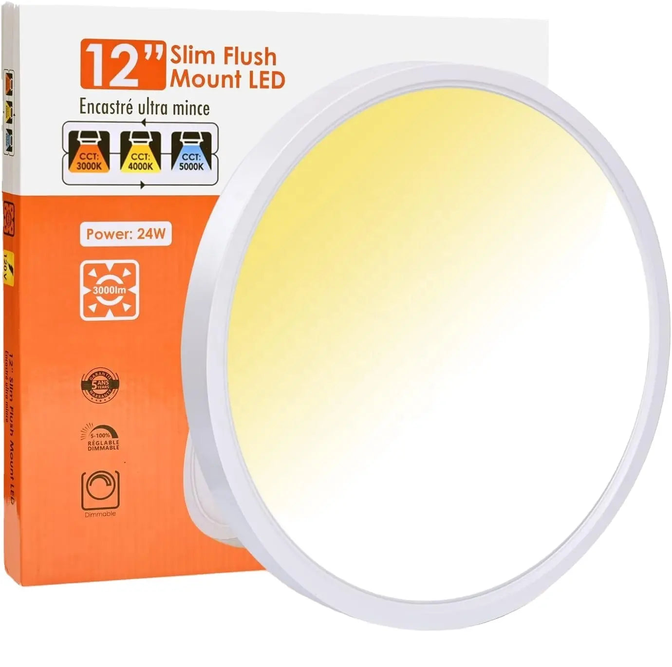 Dimmable ETL LED Flush Mount Round Panel Light