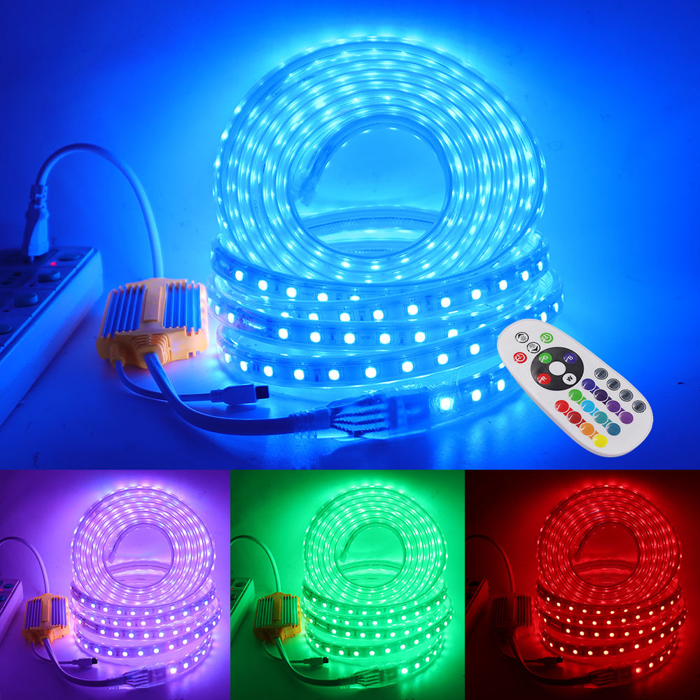 110V SMD 5050 LED Strip Light , Waterproof, 25M Roll with Controller