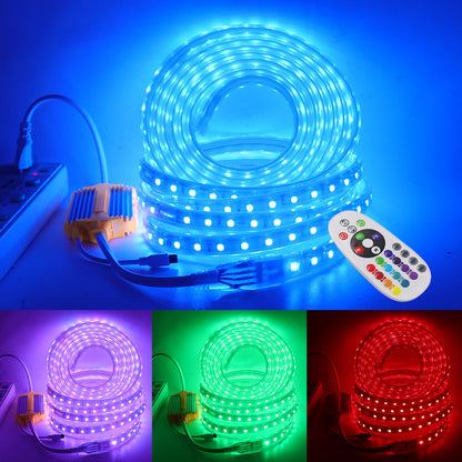 110V SMD 5050 LED Strip Light Waterproof, 50M Roll with Controller