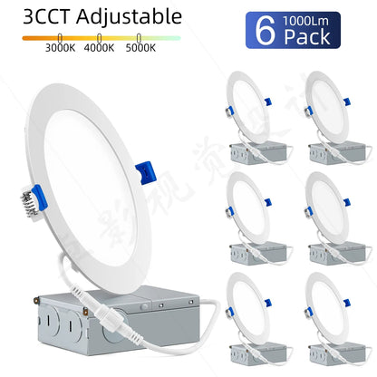Panneau mince rond 6″ 12W 1000LM blanc dimmable