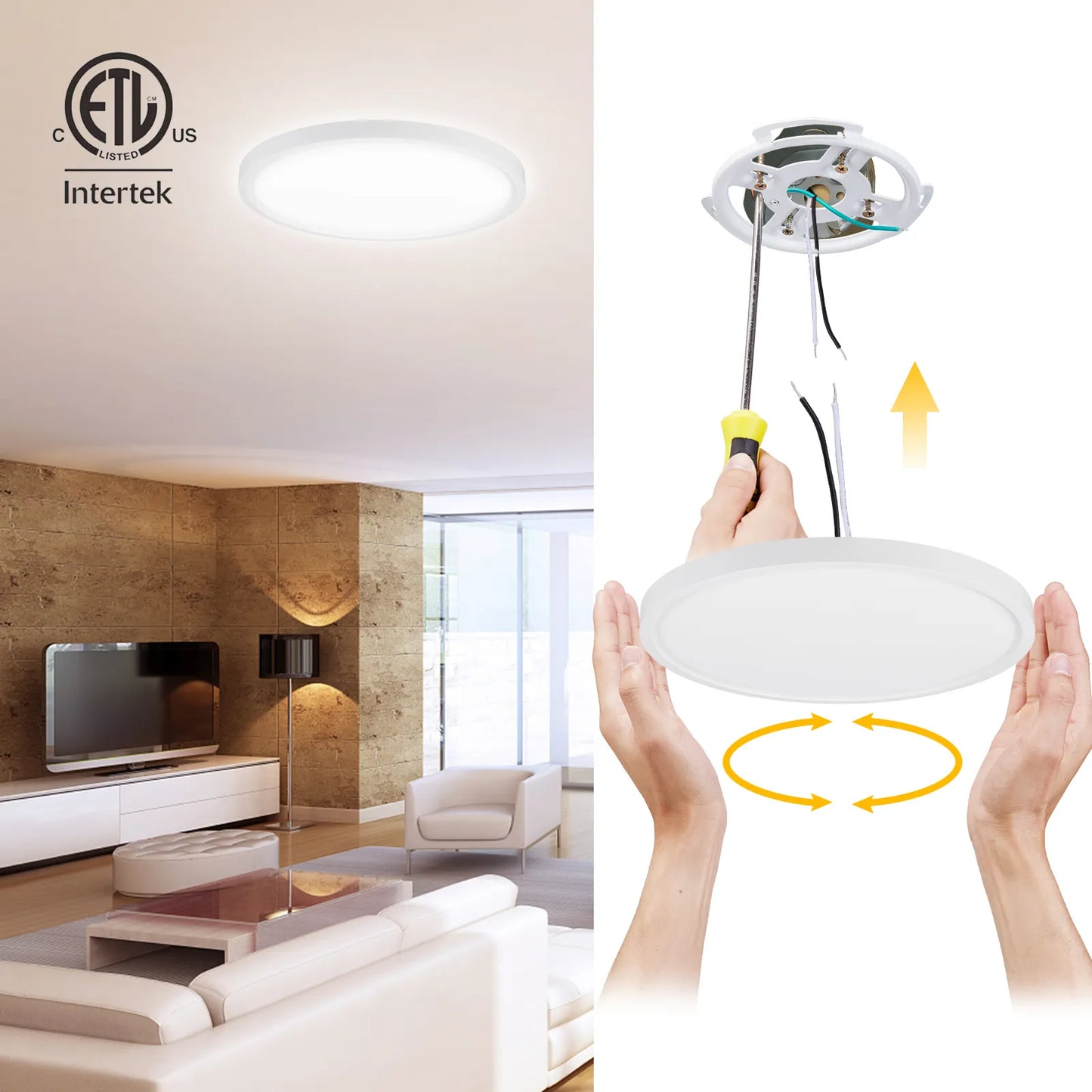 Dimmable ETL LED Flush Mount Round Panel Light