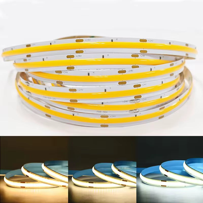 NEXLED COB LED Strip Light, 10W/M, 24V, 1000lm/m, CRI90, IP20, 5M Roll (UL Listed)
