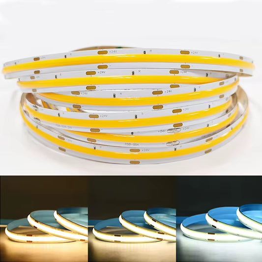 NEXLED COB LED Strip Light, 10W/M, 24V, 1000lm/m, CRI90, IP20, 5M Roll (UL Listed)