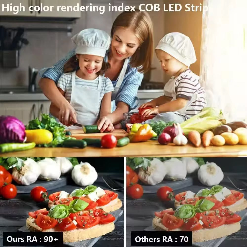 NEXLED COB LED Strip Light ,8W/M, 24V, 840lm/m, Multi IP Rating, 5M Roll (UL Listed)