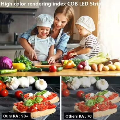 NEXLED COB LED Strip Light ,8W/M, 24V, 840lm/m, Multi IP Rating, 5M Roll (UL Listed)