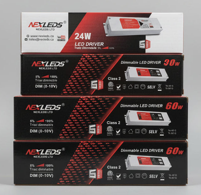 Nexled LED Driver ,Class 2, 24V, Triac + 0-10V Dimmable, 24W-96W (ETL)