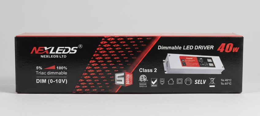 Nexled LED Driver ,Class 2, 24V, Triac + 0-10V Dimmable, 24W-96W (ETL)